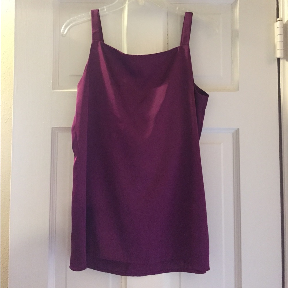 LOFT Purple Ruffle Top - Picture 2 of 4